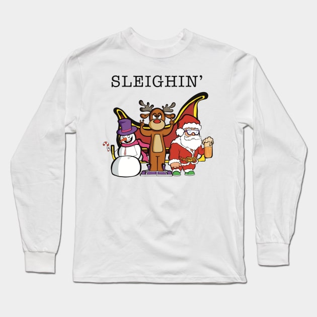 Sleighin' Long Sleeve T-Shirt by Art by Nabes